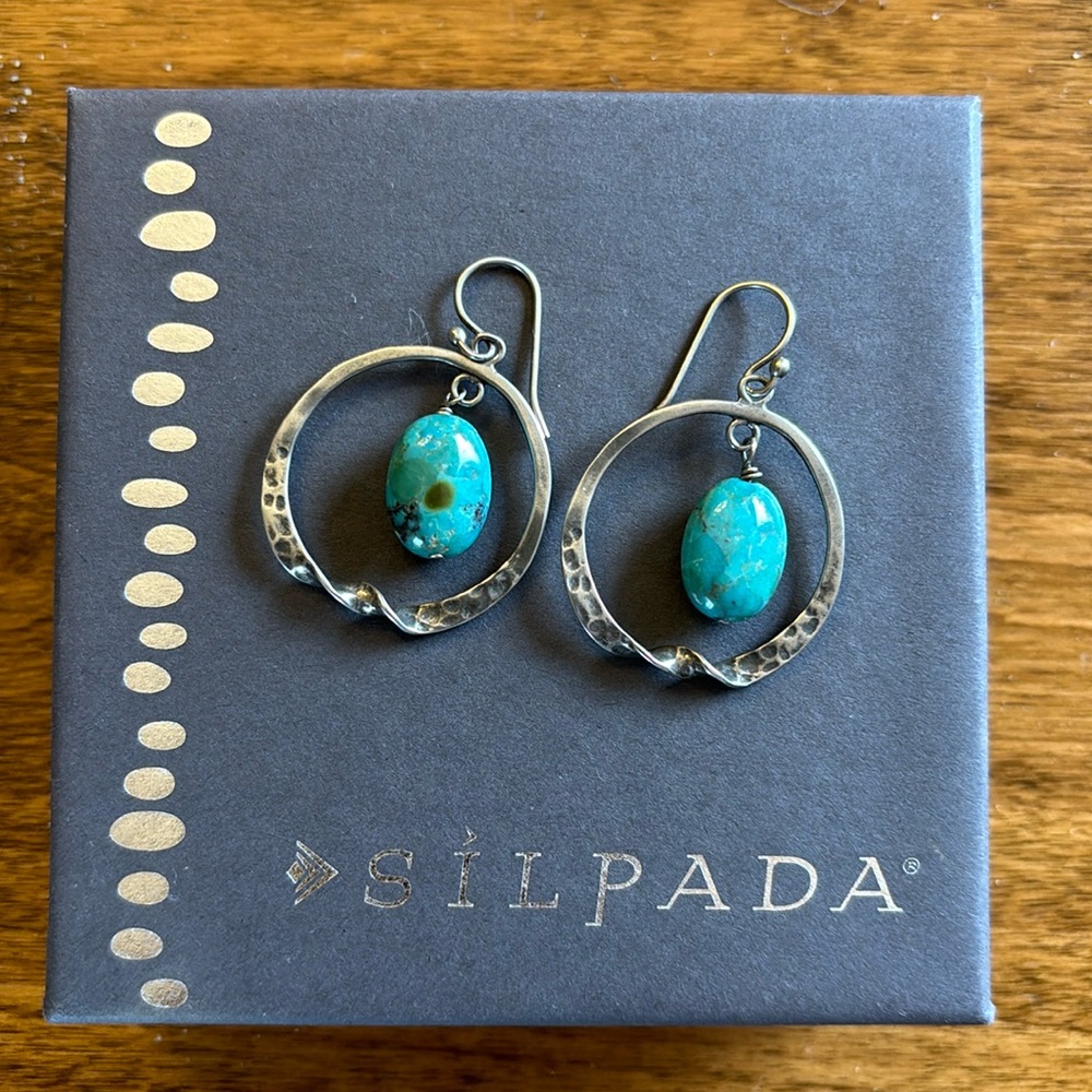 Silpada earrings W1437 sterling turquoise